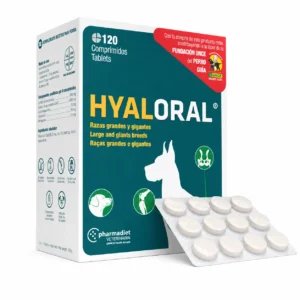 Hyaloral Razas Grandes – perros desde 20 Kg (10 tiras con 120 Comprimidos)