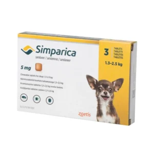 Simparica 5 mg 1.3 a 2.5 kg - 3 Comprimidos