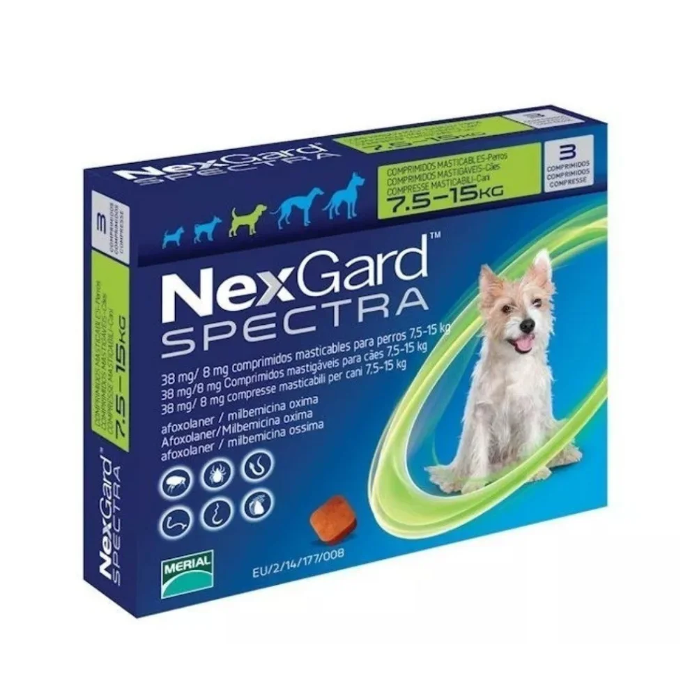 Nexgard Spectra Para Perros Entre 7,6 a 15 Kg – 3 Comprimidos