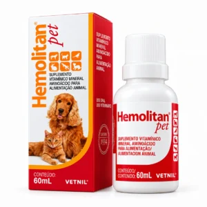 Hemolitan Pet 60 ml de Vetnil, suplemento vitamínico con hierro en gotas para perros y gatos